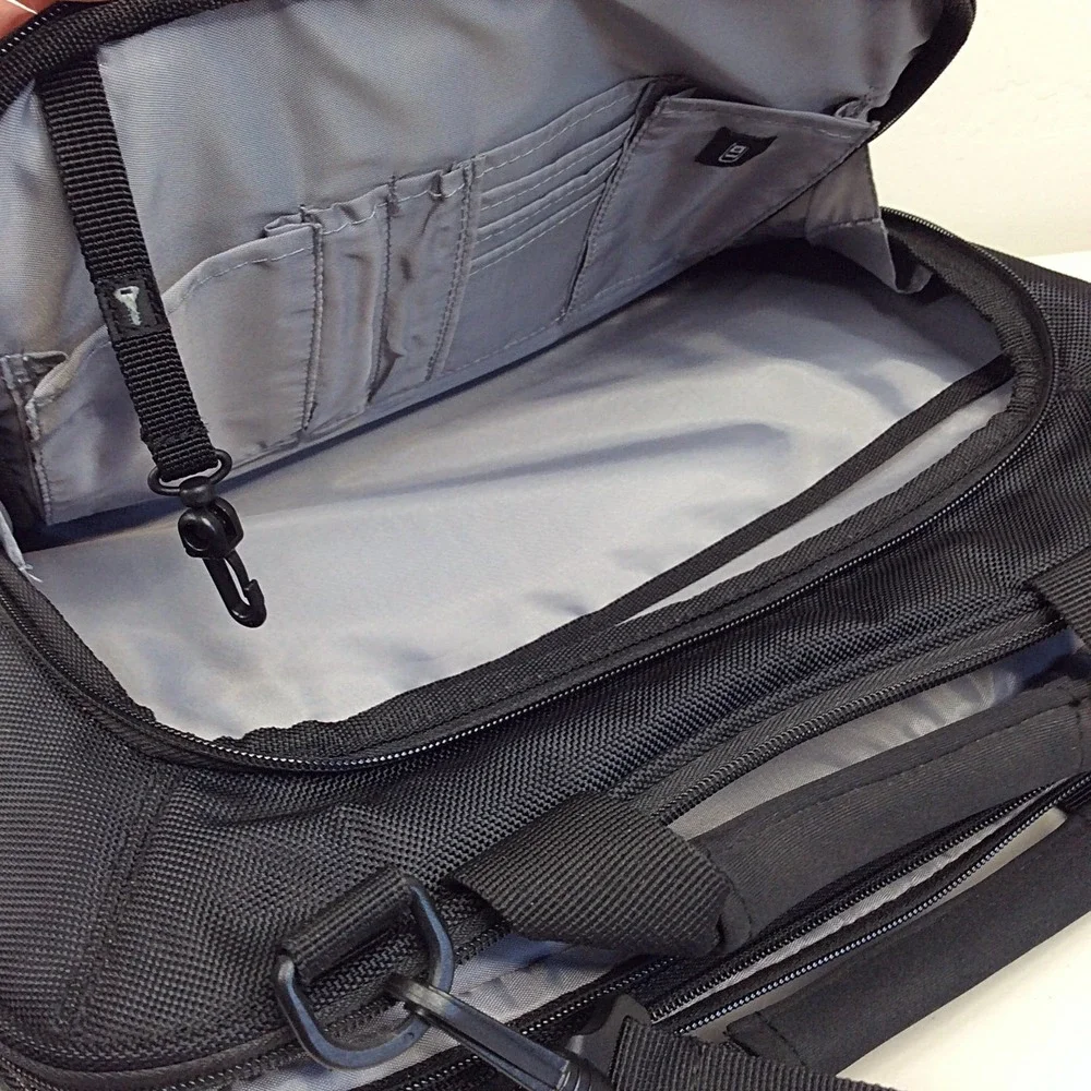 Black Travel soft Laptop Messenger Bag TUARI Briefcase Shoulder Strap Padded